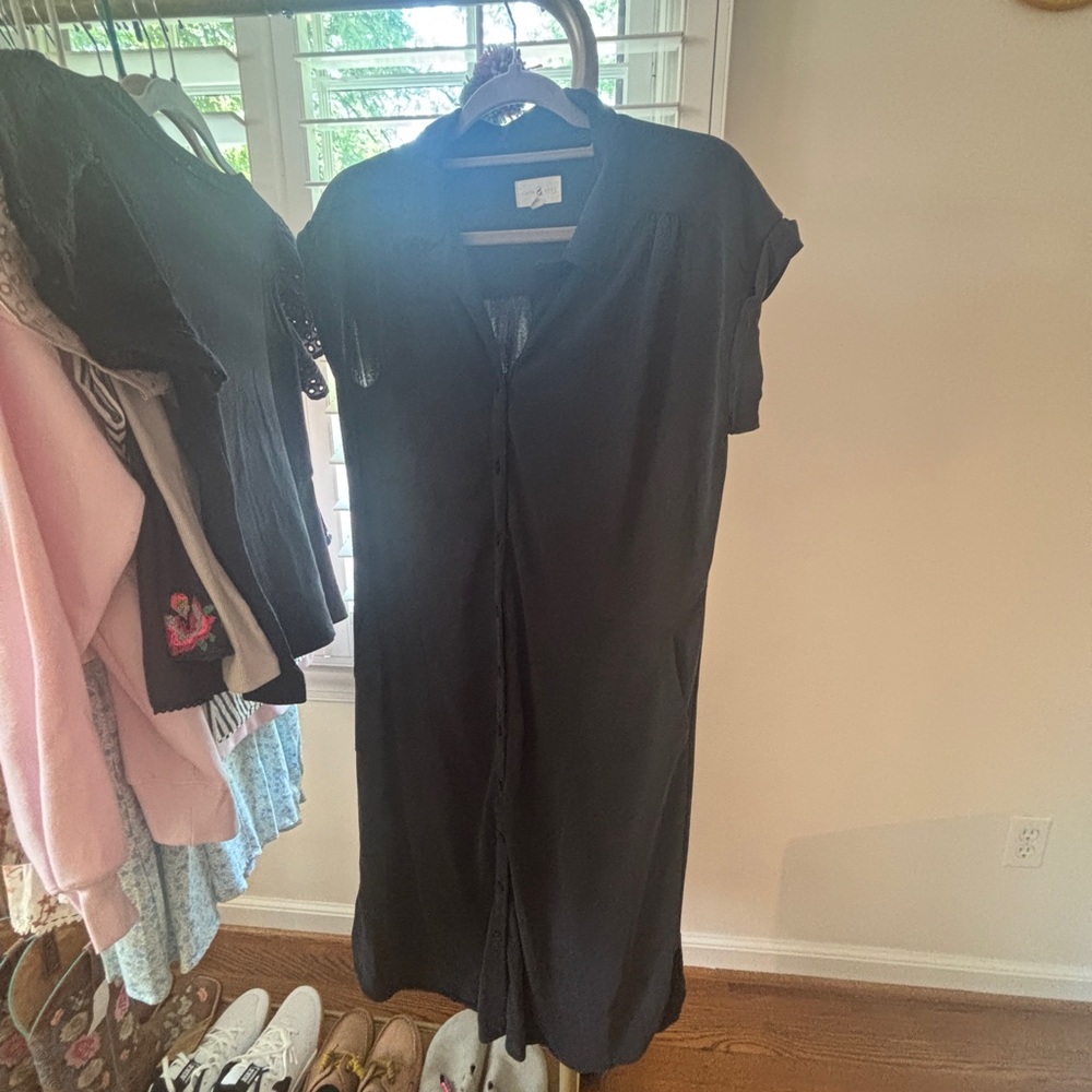 Black Button-Up Dress